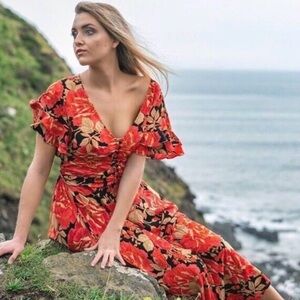 Anthropologie | Abel The Label Vivid Dreams Floral Maxi Dress